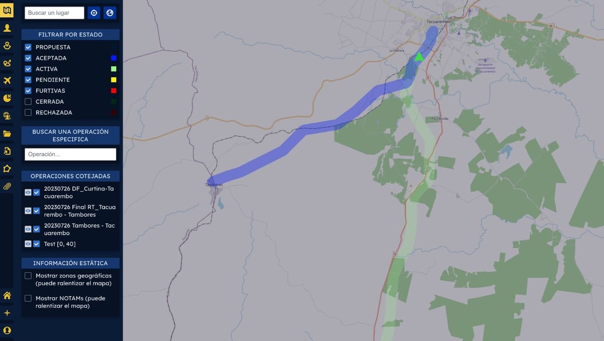 Mapa de CIELUM Easy con operaciones y rutas de vuelo